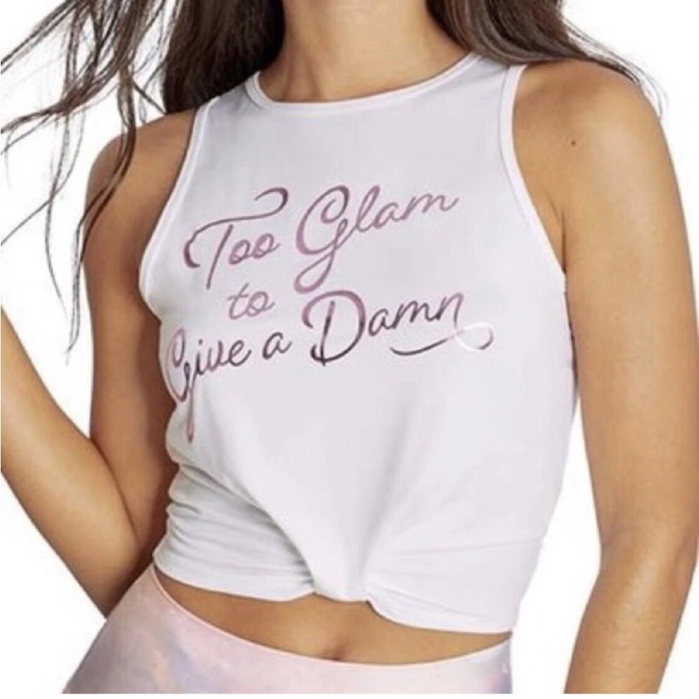 Wildfox White and Pink Graphic Tank Top